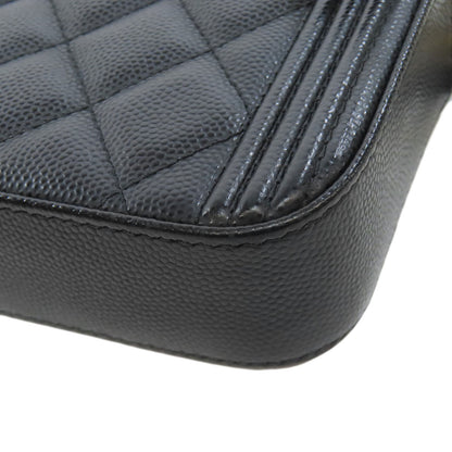 CHANEL   Chain Wallet Boy Chanel GoldHardware Long wallet (with coin pocket)  Grained Calfskin Skin Ladies [Used]