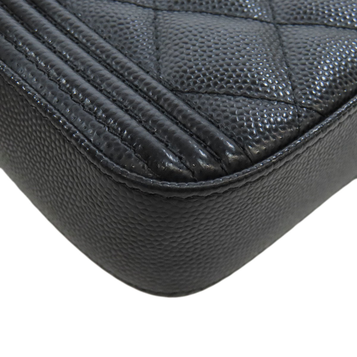 CHANEL   Chain Wallet Boy Chanel GoldHardware Long wallet (with coin pocket)  Grained Calfskin Skin Ladies [Used]