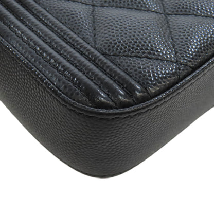 CHANEL   Chain Wallet Boy Chanel GoldHardware Long wallet (with coin pocket)  Grained Calfskin Skin Ladies [Used]