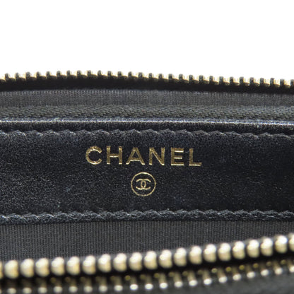 CHANEL   Chain Wallet Boy Chanel GoldHardware Long wallet (with coin pocket)  Grained Calfskin Skin Ladies [Used]