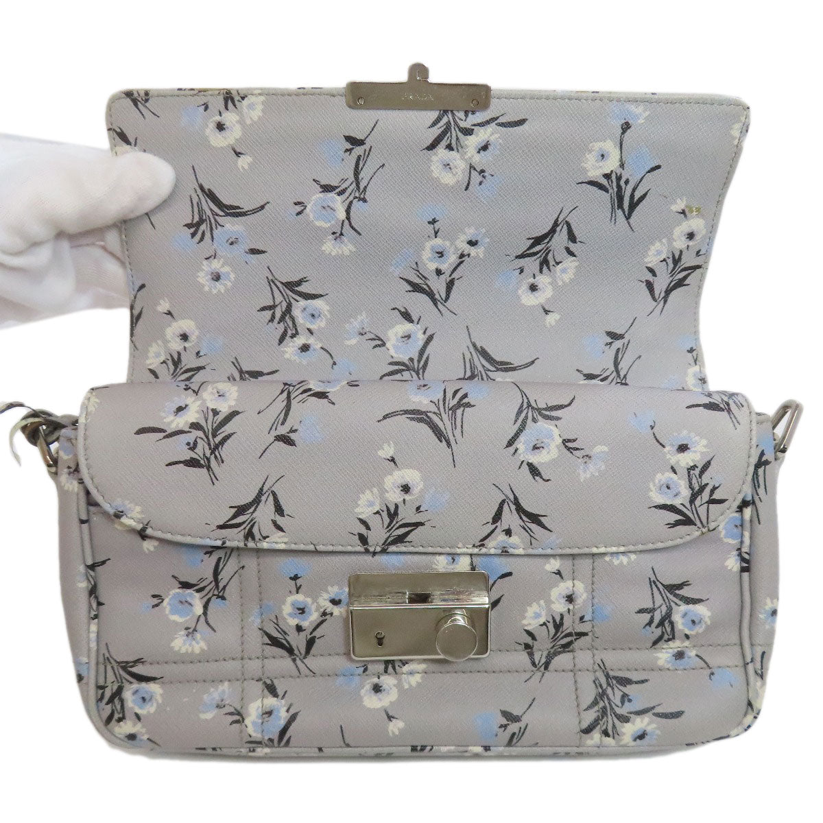 PRADA   Shoulder Bag Flower motif PVC Ladies