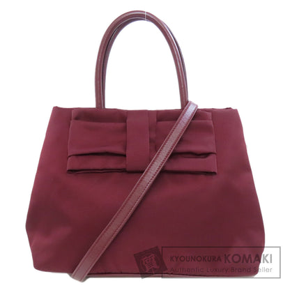 PRADA 1BG068 Ribbon motif 2WAY Handbag Nylon Ladies [Used]
