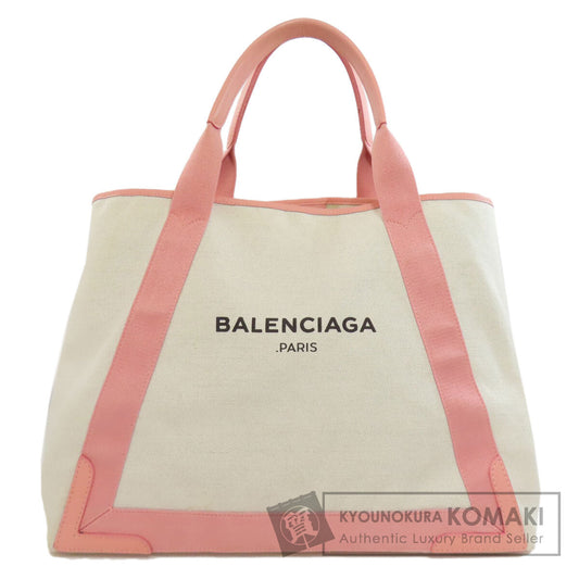 BALENCIAGA 339936 NAVY CABAS M Tote Bag Canvas Ladies [Used]