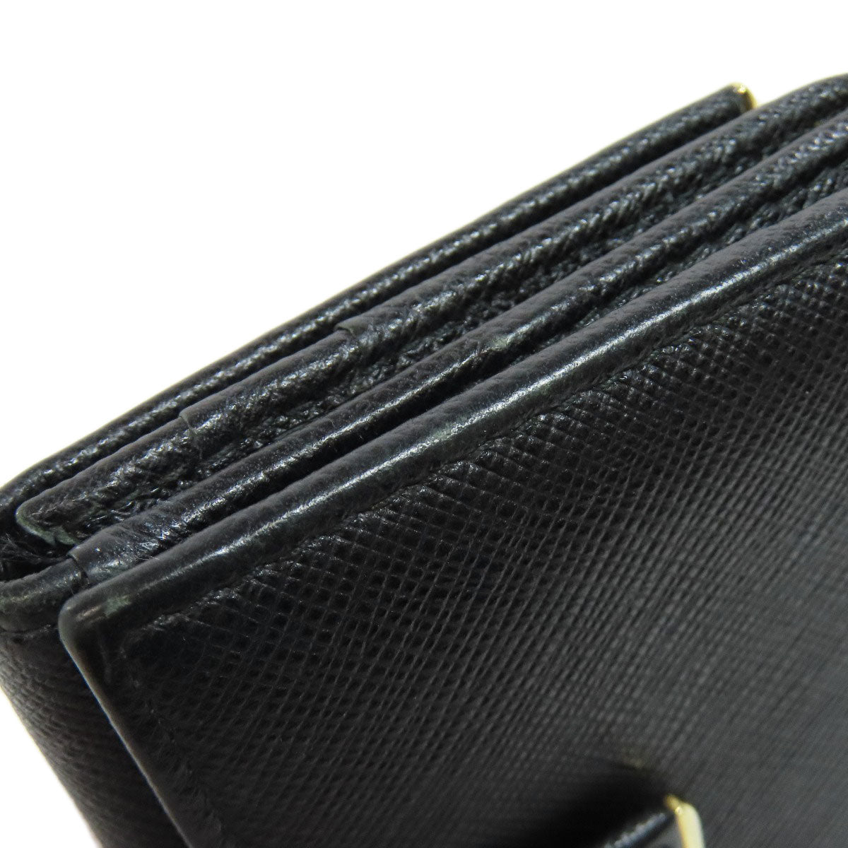 PRADA logo Bifold Wallet with Coin Pocket Safiano Ladies [Used]