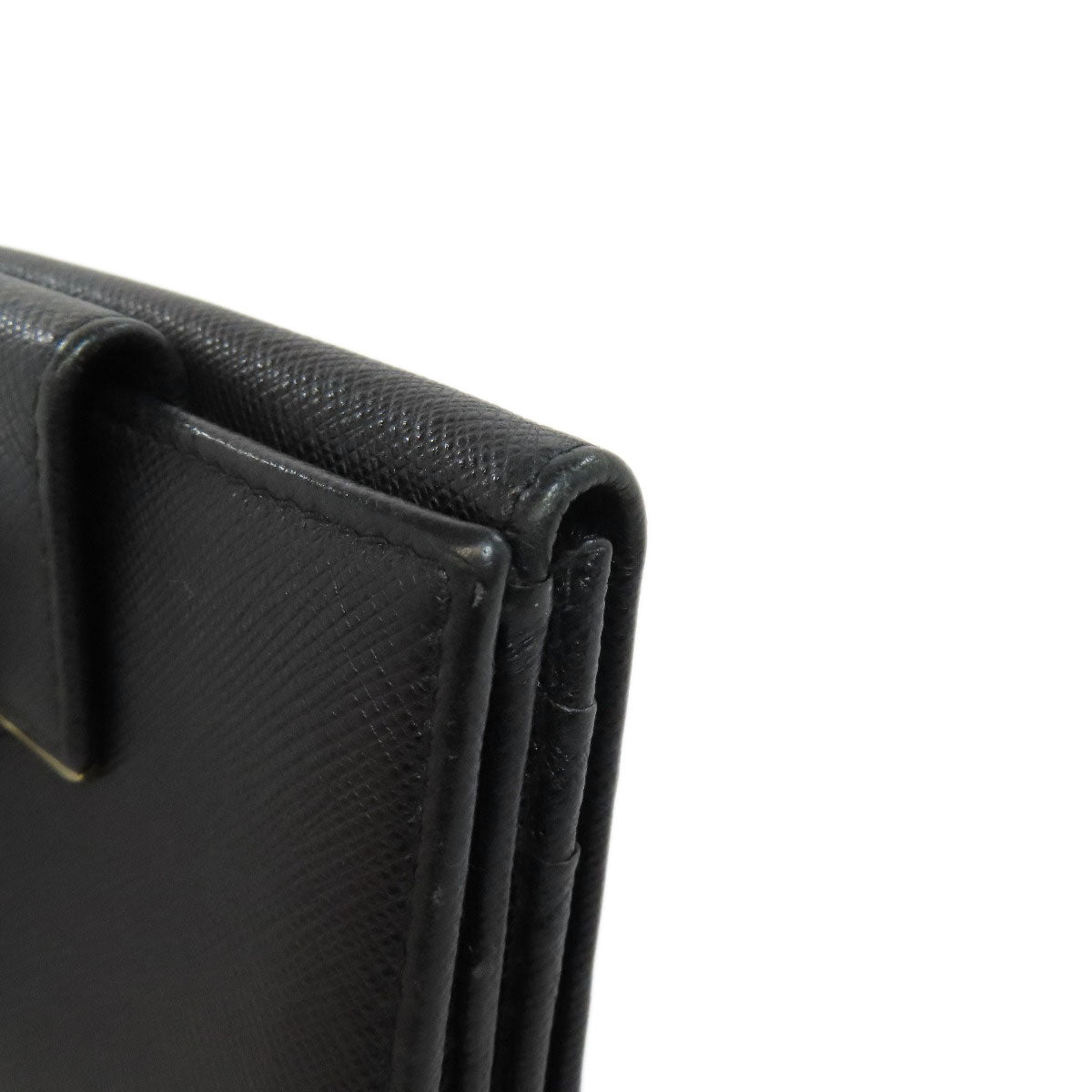 PRADA logo Bifold Wallet with Coin Pocket Safiano Ladies [Used]