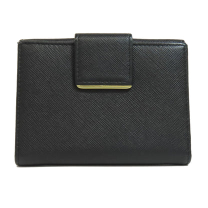 PRADA logo Bifold Wallet with Coin Pocket Safiano Ladies [Used]