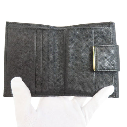 PRADA logo Bifold Wallet with Coin Pocket Safiano Ladies [Used]