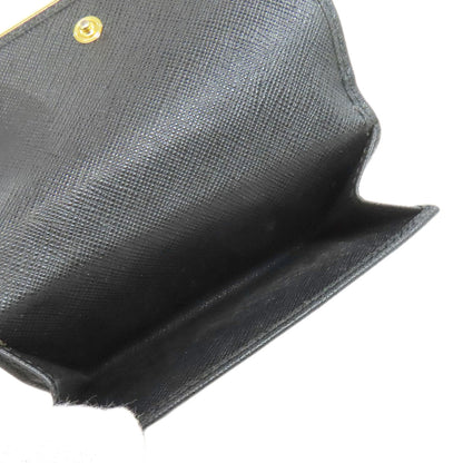 PRADA logo Bifold Wallet with Coin Pocket Safiano Ladies [Used]