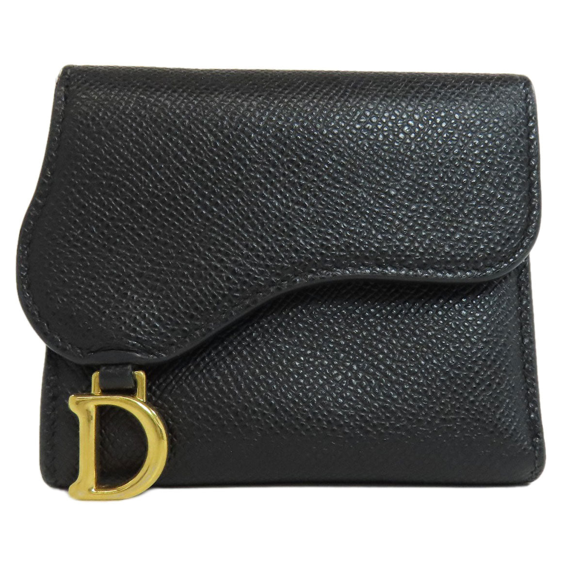 CHRISTIAN DIOR saddle lotus wallet Bifold Wallet with Coin Pocket Calf Ladies [Used]