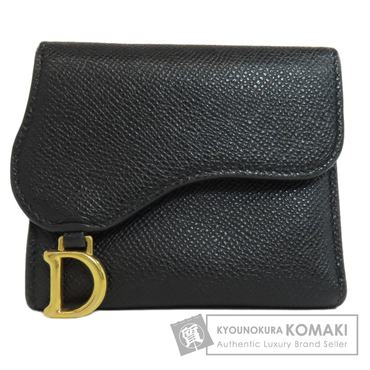 CHRISTIAN DIOR saddle lotus wallet Bifold Wallet with Coin Pocket Calf Ladies [Used]