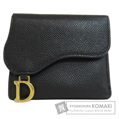 CHRISTIAN DIOR saddle lotus wallet Bifold Wallet with Coin Pocket Calf Ladies [Used]