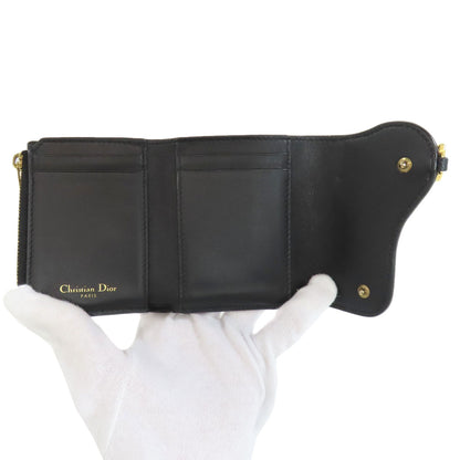 CHRISTIAN DIOR saddle lotus wallet Bifold Wallet with Coin Pocket Calf Ladies [Used]