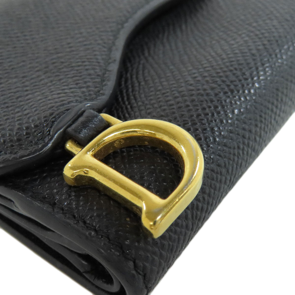 CHRISTIAN DIOR saddle lotus wallet Bifold Wallet with Coin Pocket Calf Ladies [Used]