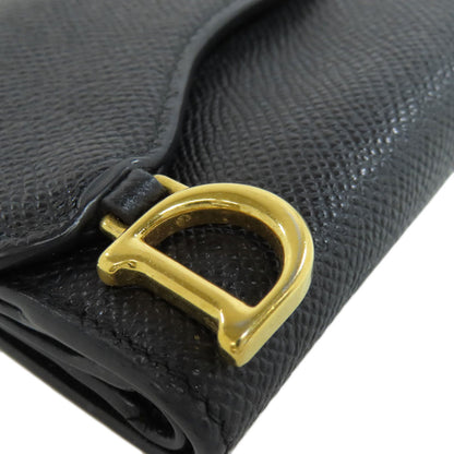 CHRISTIAN DIOR saddle lotus wallet Bifold Wallet with Coin Pocket Calf Ladies [Used]