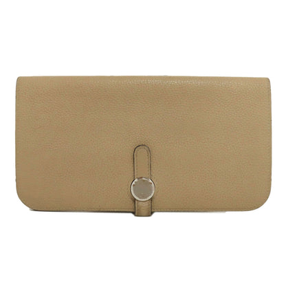 HERMES Dogon Long SilverHardware Long wallet (with coin pocket) Taurillon Clemence Ladies [Used]