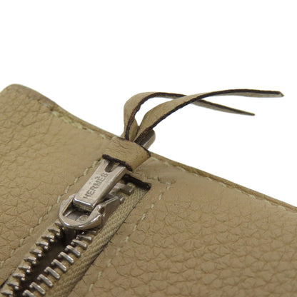 HERMES Dogon Long SilverHardware Long wallet (with coin pocket) Taurillon Clemence Ladies [Used]