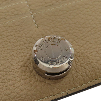 HERMES Dogon Long SilverHardware Long wallet (with coin pocket) Taurillon Clemence Ladies [Used]