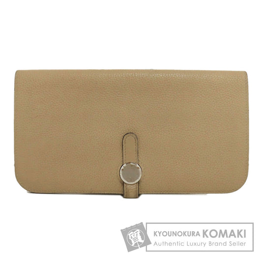 HERMES Dogon Long SilverHardware Long wallet (with coin pocket) Taurillon Clemence Ladies [Used]