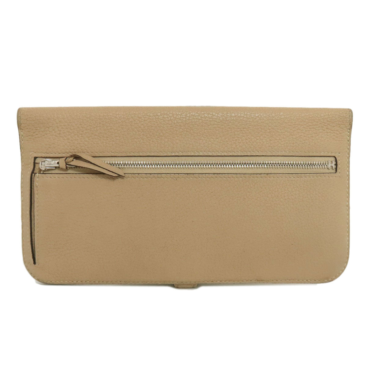 HERMES   Long wallet (with coin pocket) Dogon Long SilverHardware Taurillon Clemence Ladies