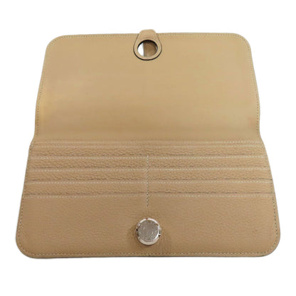 HERMES Dogon Long SilverHardware Long wallet (with coin pocket) Taurillon Clemence Ladies [Used]