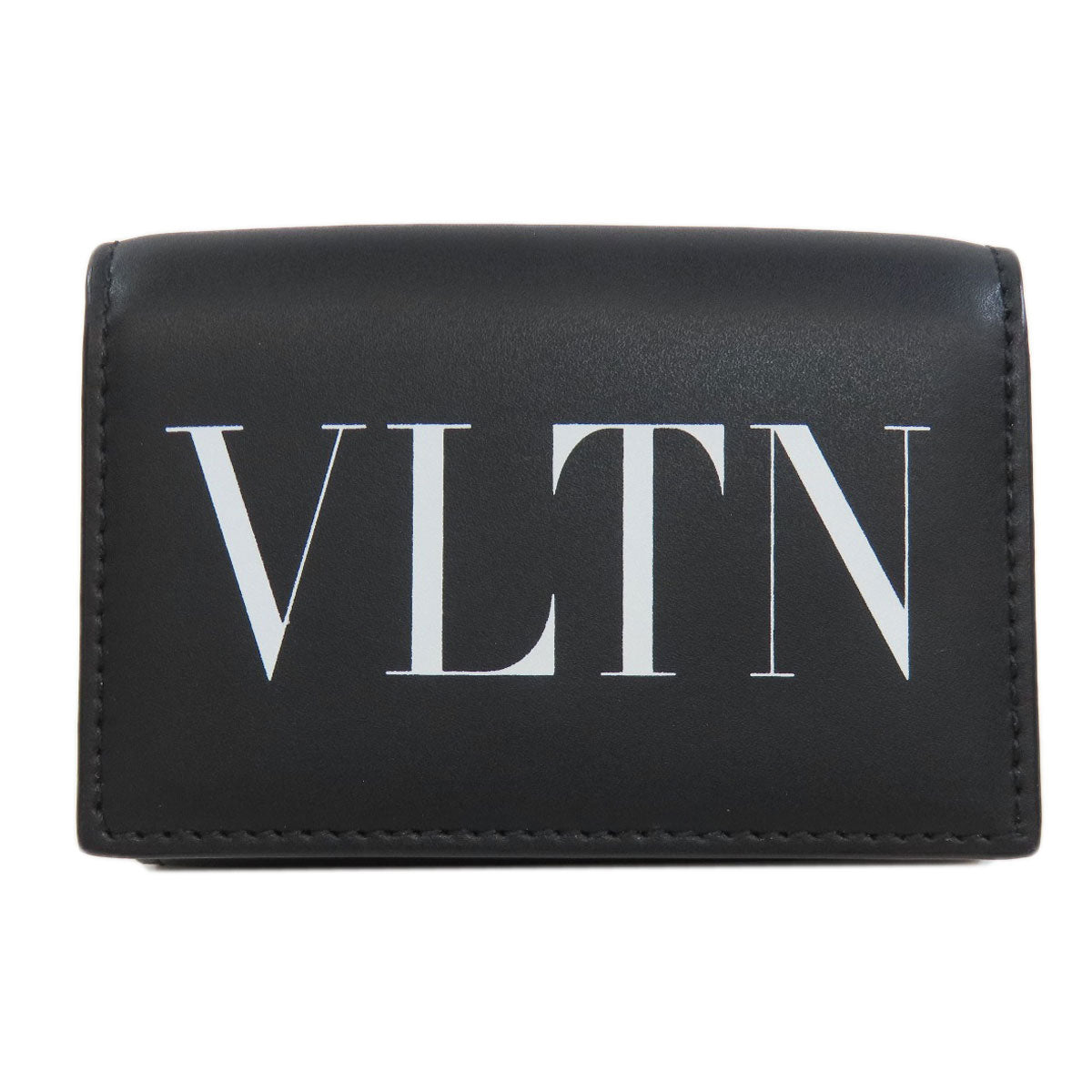 VALENTINO Logo tri-fold wallet Bifold Wallet with Coin Pocket Leather Ladies [Used]