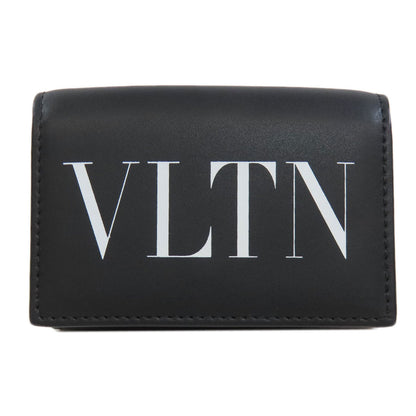 VALENTINO Logo tri-fold wallet Bifold Wallet with Coin Pocket Leather Ladies [Used]