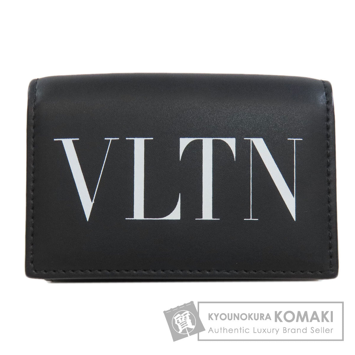 VALENTINO Logo tri-fold wallet Bifold Wallet with Coin Pocket Leather Ladies [Used]