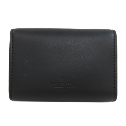 VALENTINO Logo tri-fold wallet Bifold Wallet with Coin Pocket Leather Ladies [Used]