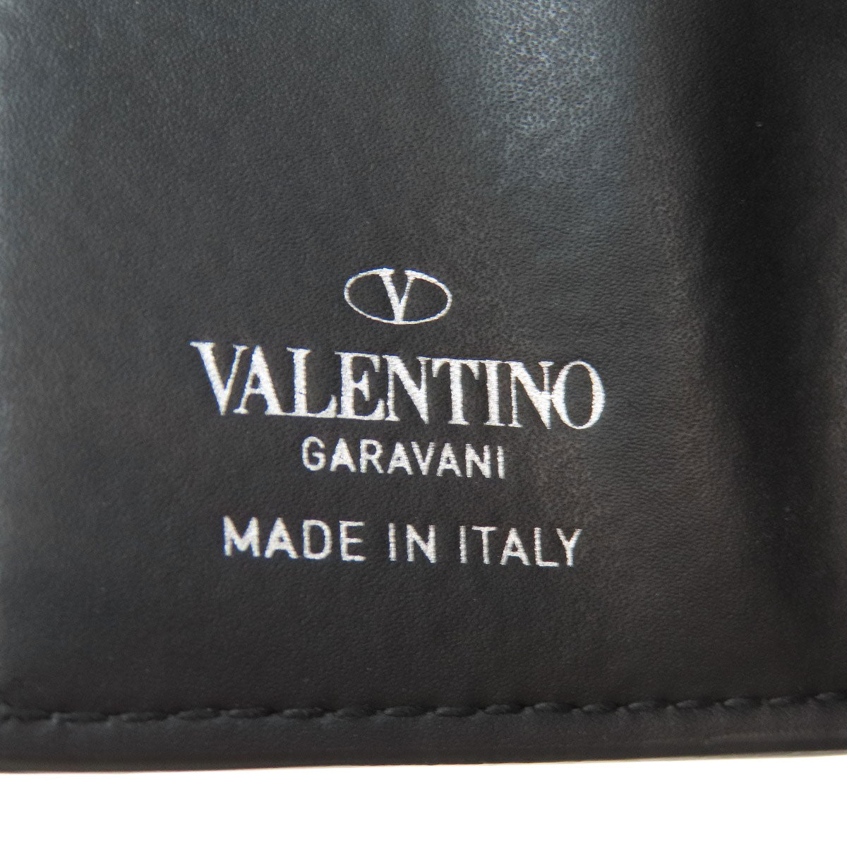 VALENTINO Logo tri-fold wallet Bifold Wallet with Coin Pocket Leather Ladies [Used]