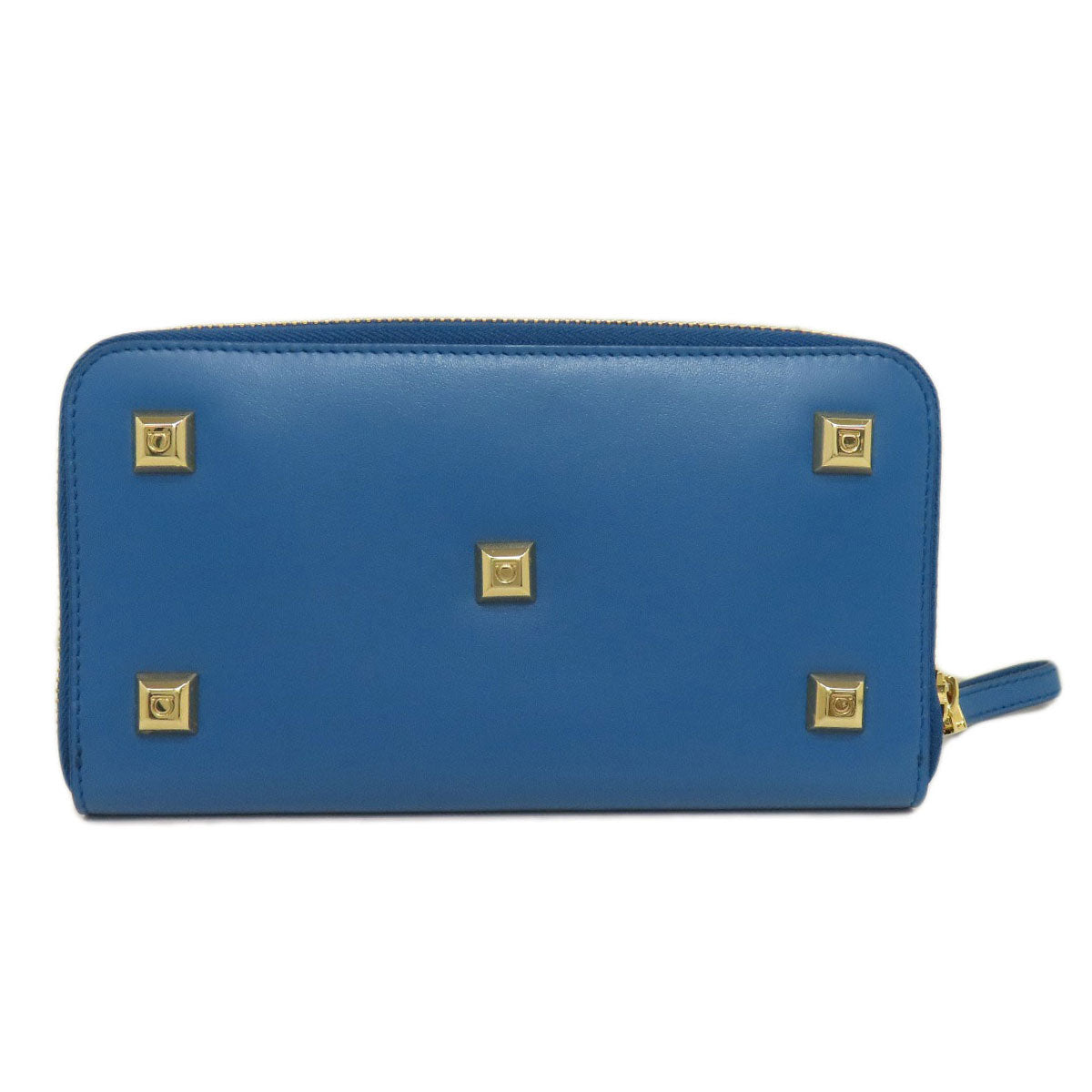Salvatore Ferragamo Studs Long wallet (with coin pocket) Leather Ladies [Used]