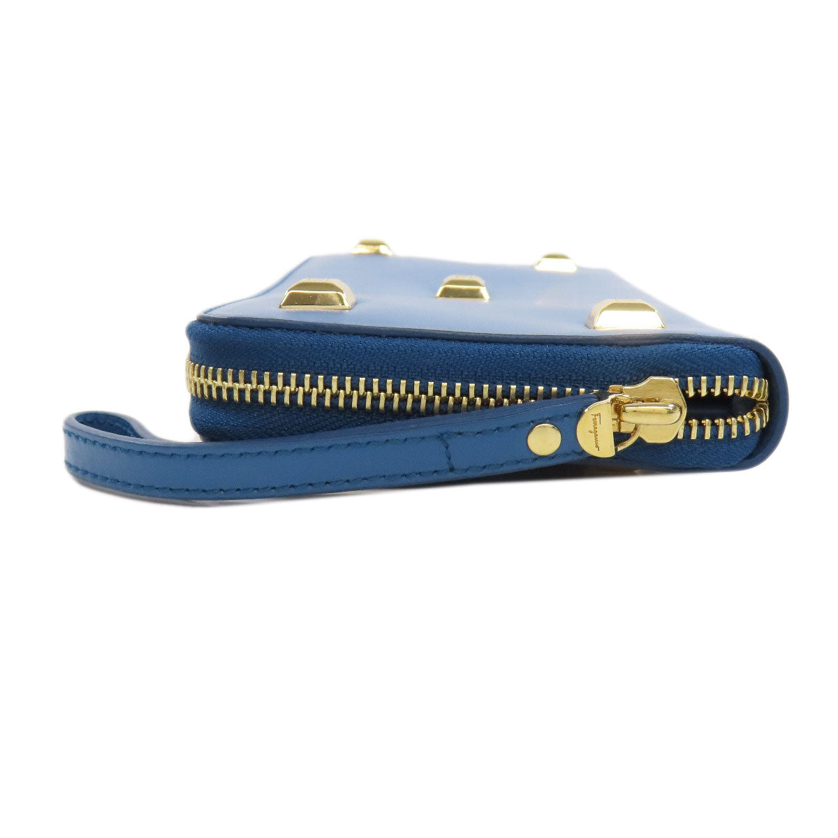 Salvatore Ferragamo Studs Long wallet (with coin pocket) Leather Ladies [Used]