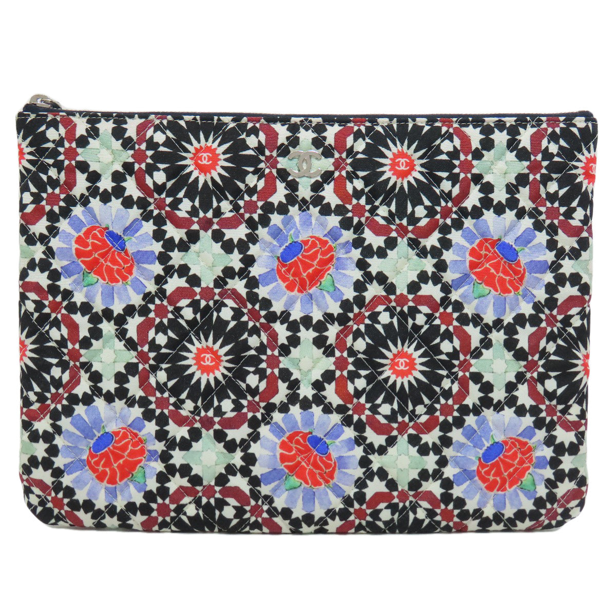 CHANEL Matelasse flower pattern pouch Clutch bag quilting Ladies [Used]