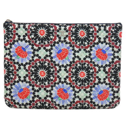 CHANEL Matelasse flower pattern pouch Clutch bag quilting Ladies [Used]