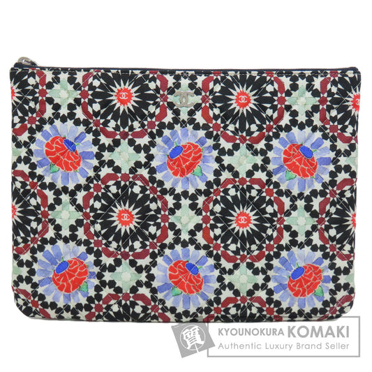 CHANEL Matelasse flower pattern pouch Clutch bag quilting Ladies [Used]