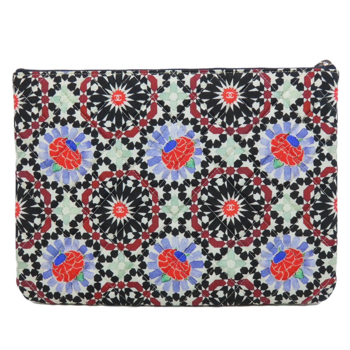 CHANEL   Clutch bag Matelasse flower pattern pouch quilting Ladies