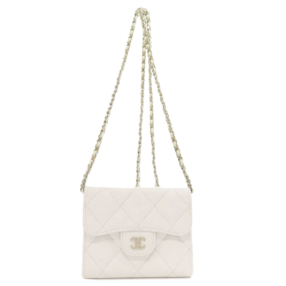 CHANEL   Chain wallet GoldHardware Bifold Wallet with Coin Pocket  Grained Calfskin Skin Ladies [Used]