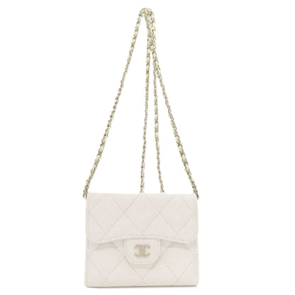 CHANEL   Chain wallet GoldHardware Bifold Wallet with Coin Pocket  Grained Calfskin Skin Ladies [Used]