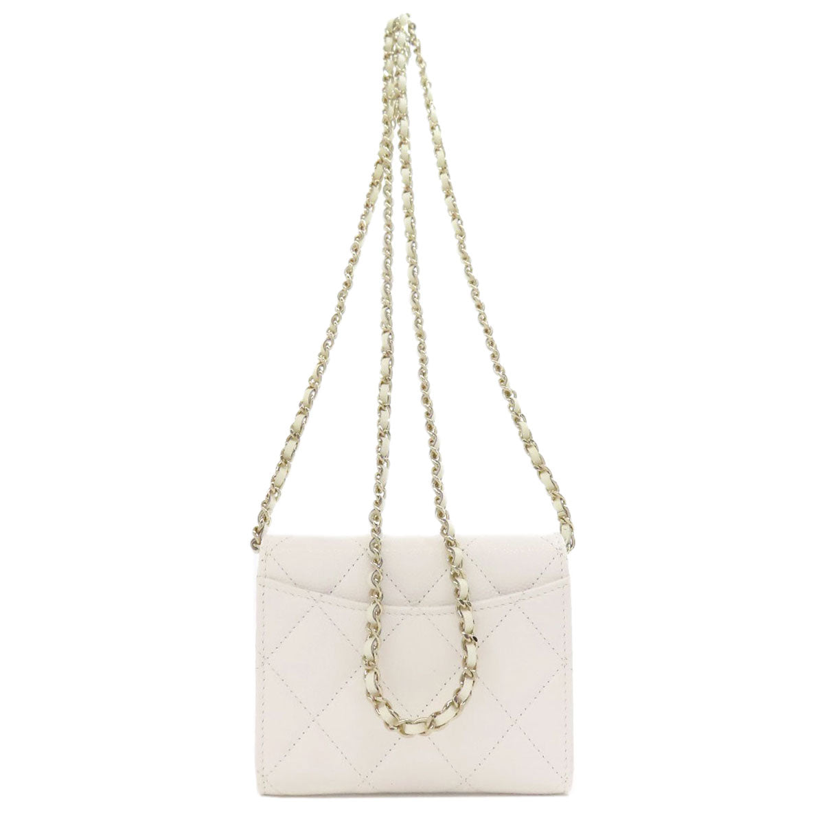 CHANEL   Chain wallet GoldHardware Bifold Wallet with Coin Pocket  Grained Calfskin Skin Ladies [Used]
