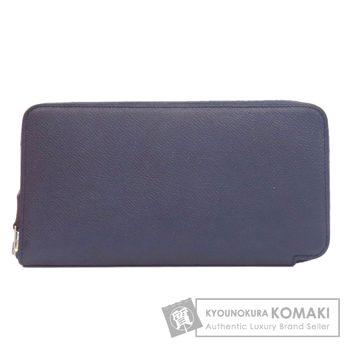 HERMES   Long wallet (with coin pocket) Azap Silk In Long Blue Indigo Epsom Ladies