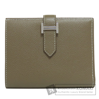 HERMES   Bifold Wallet with Coin Pocket Bearn Compact SilverHardware Epsom Ladies