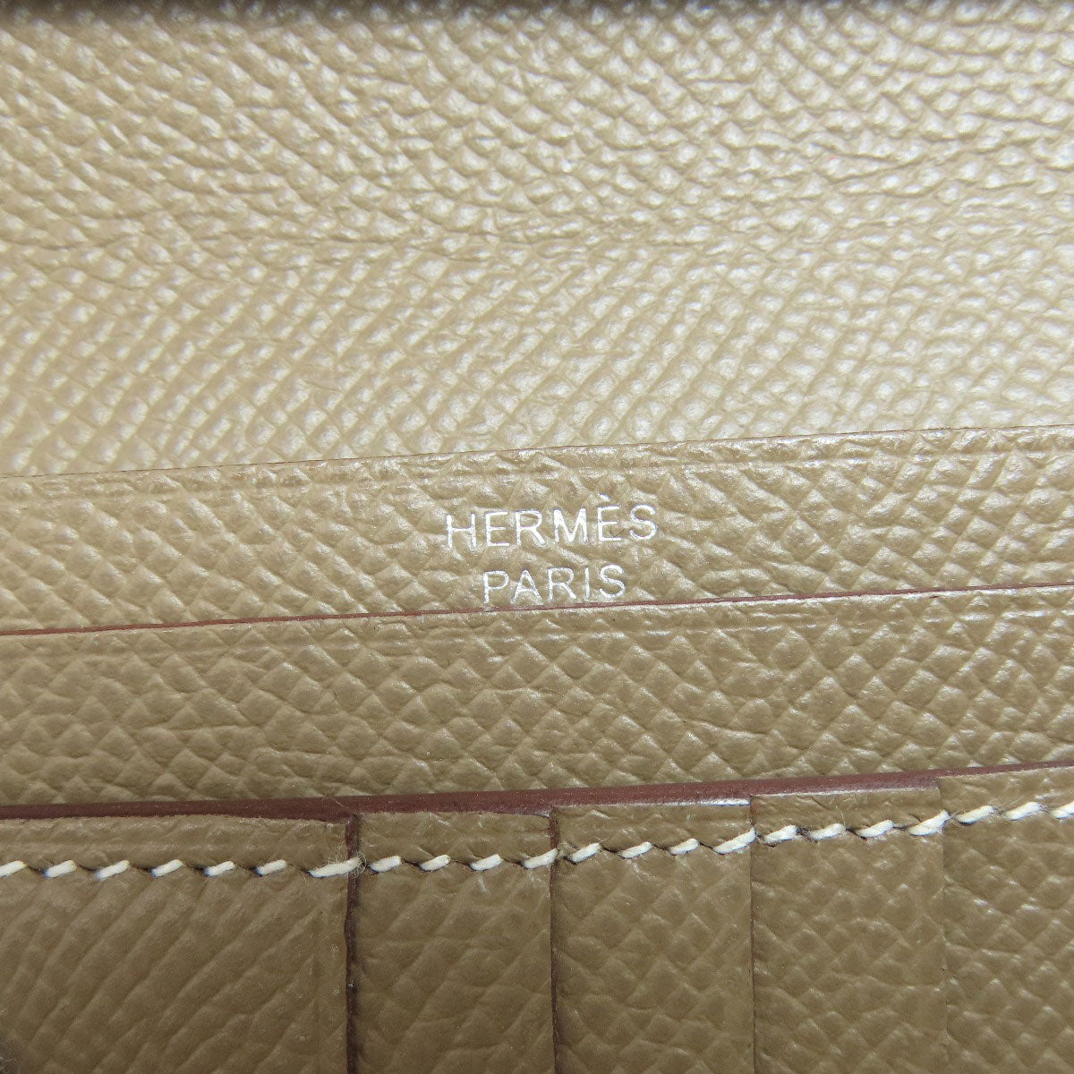 HERMES   Bifold Wallet with Coin Pocket Bearn Compact SilverHardware Epsom Ladies