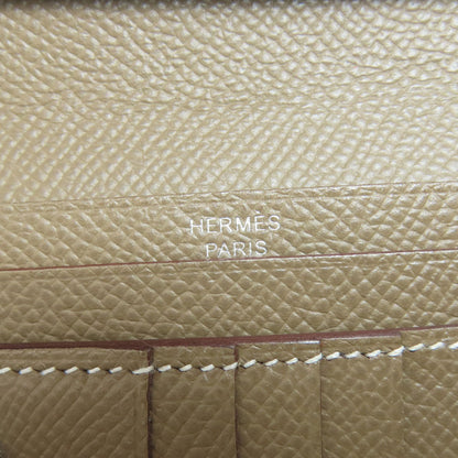 HERMES   Bifold Wallet with Coin Pocket Bearn Compact SilverHardware Epsom Ladies