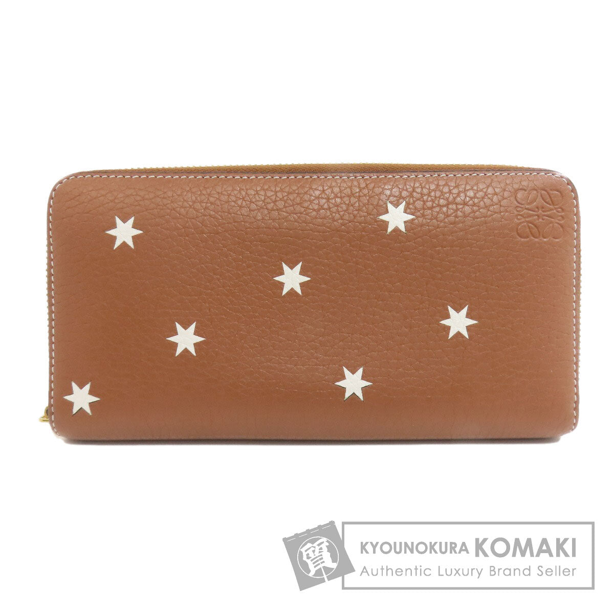 LOEWE Star motif Long wallet (with coin pocket) Calf Ladies [Used]