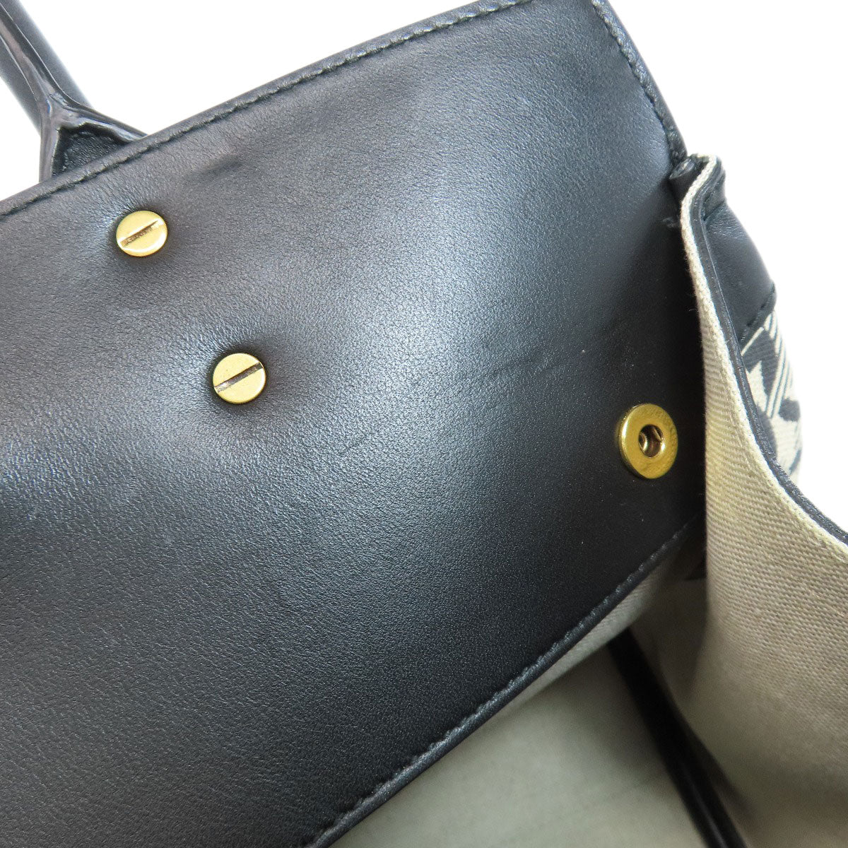 Salvatore Ferragamo Gancini motif Handbag Canvas LeatherLadies [Used]