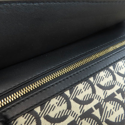 Salvatore Ferragamo Gancini motif Handbag Canvas LeatherLadies [Used]