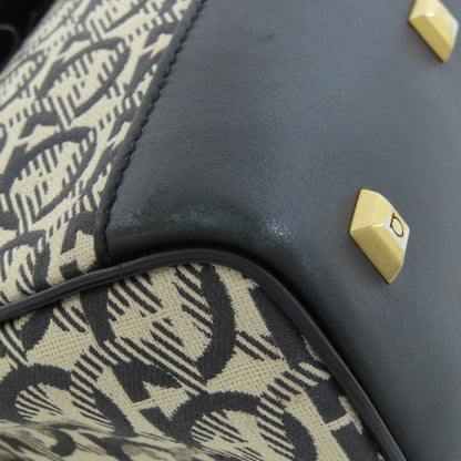 Salvatore Ferragamo Gancini motif Handbag Canvas LeatherLadies [Used]