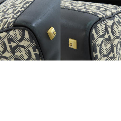 Salvatore Ferragamo Gancini motif Handbag Canvas LeatherLadies [Used]