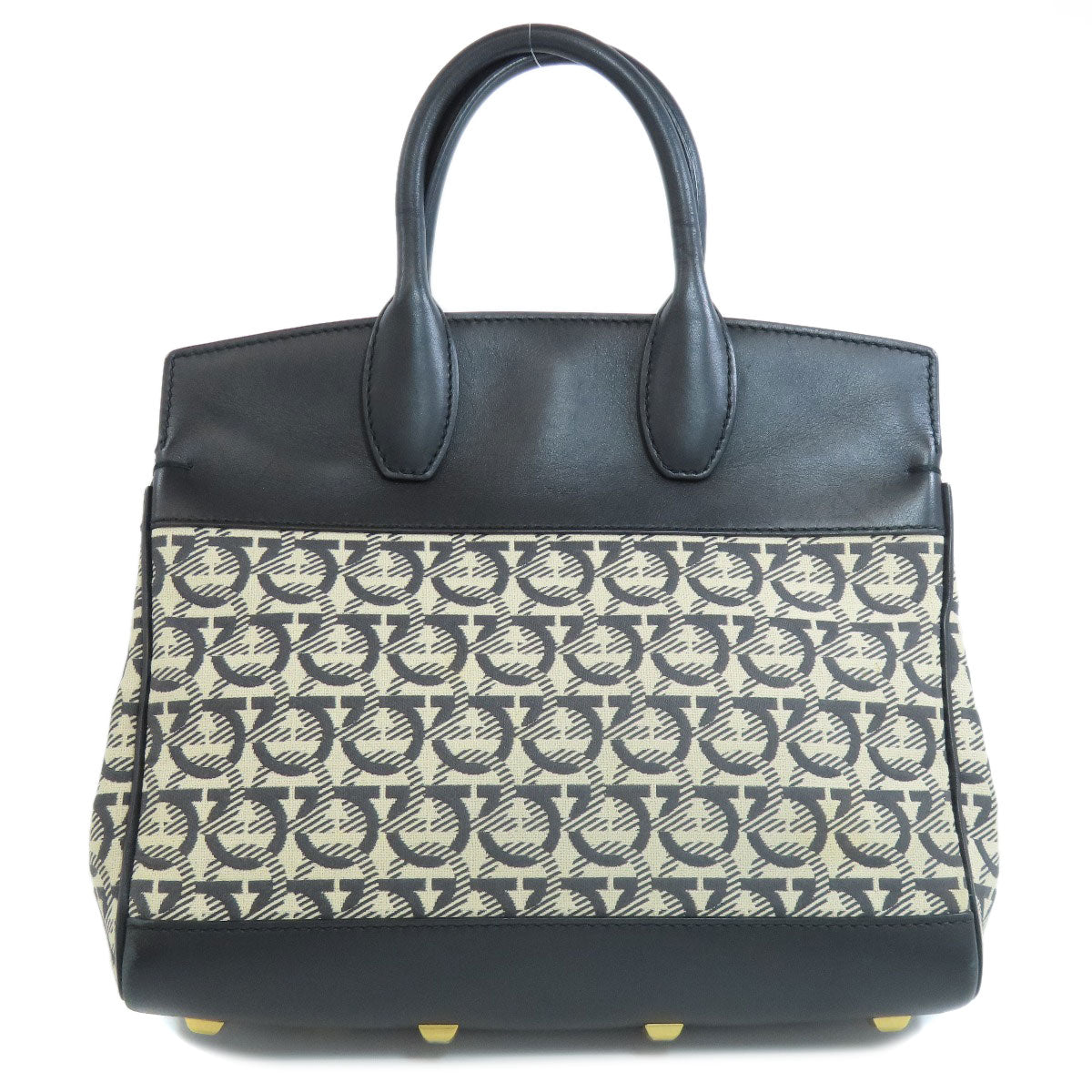 Salvatore Ferragamo Gancini motif Handbag Canvas LeatherLadies [Used]