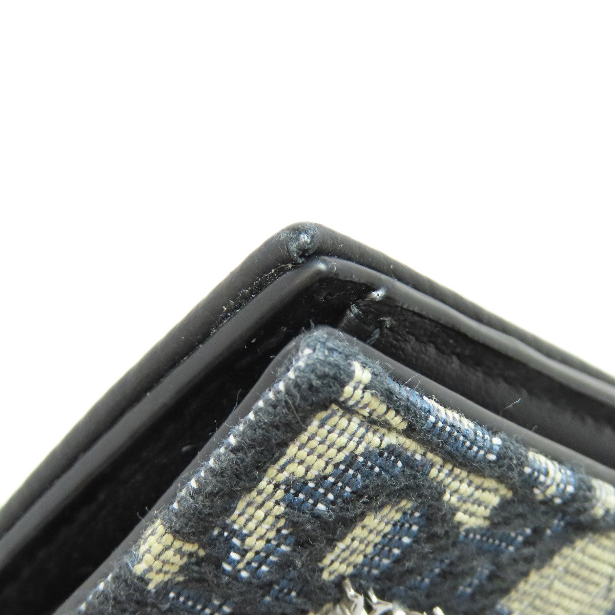 CHRISTIAN DIOR Trotter pattern Bifold Wallet with Coin Pocket Canvas Ladies [Used]