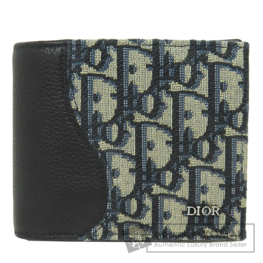 CHRISTIAN DIOR Trotter pattern Bifold Wallet with Coin Pocket Canvas Ladies [Used]